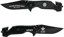 Load image into Gallery viewer, US Army - Black Folding Spring Assisted Tactical Knife
