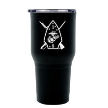 Load image into Gallery viewer, 1st Battalion 8th Marines (1/8) USMC Unit logo tumbler, First Battalion Eighth Marines coffee cup, First Battalion Eighth Marines USMC, Marine Corp gift ideas, USMC Gifts for women 30 Oz Tumbler

