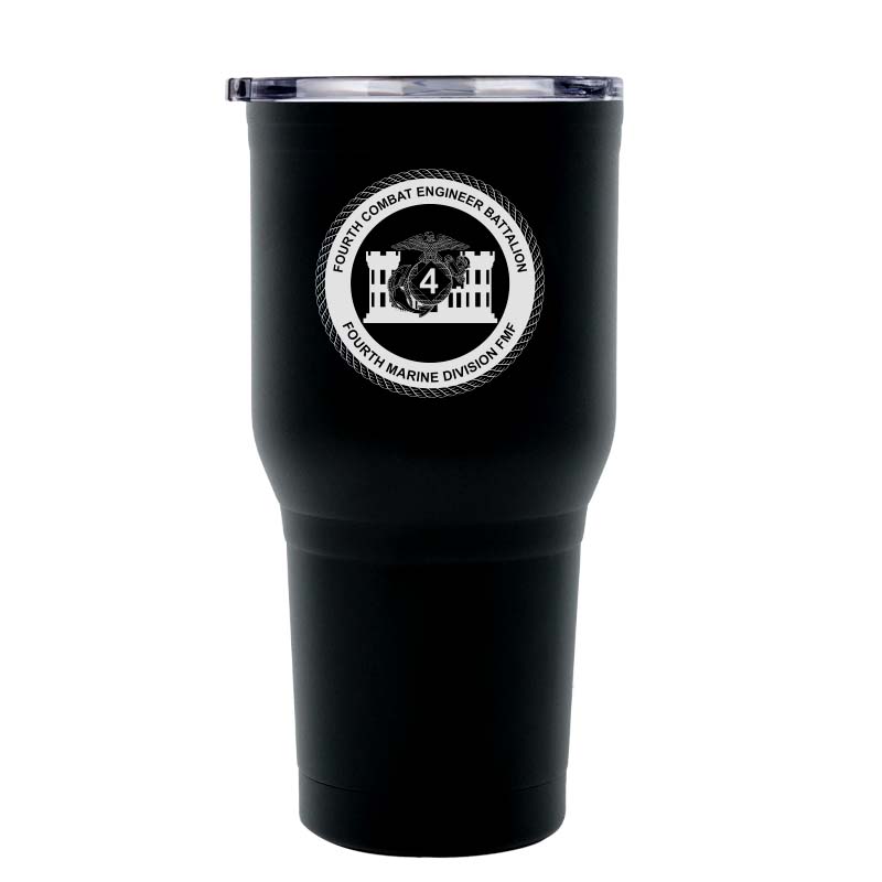 4th Combat Engineer Battalion (4th CEB) USMC Unit logo tumbler, 4th CEB coffee cup, 4th CEB USMC, Marine Corp gift ideas, USMC Gifts for men or women 30 Oz Tumbler