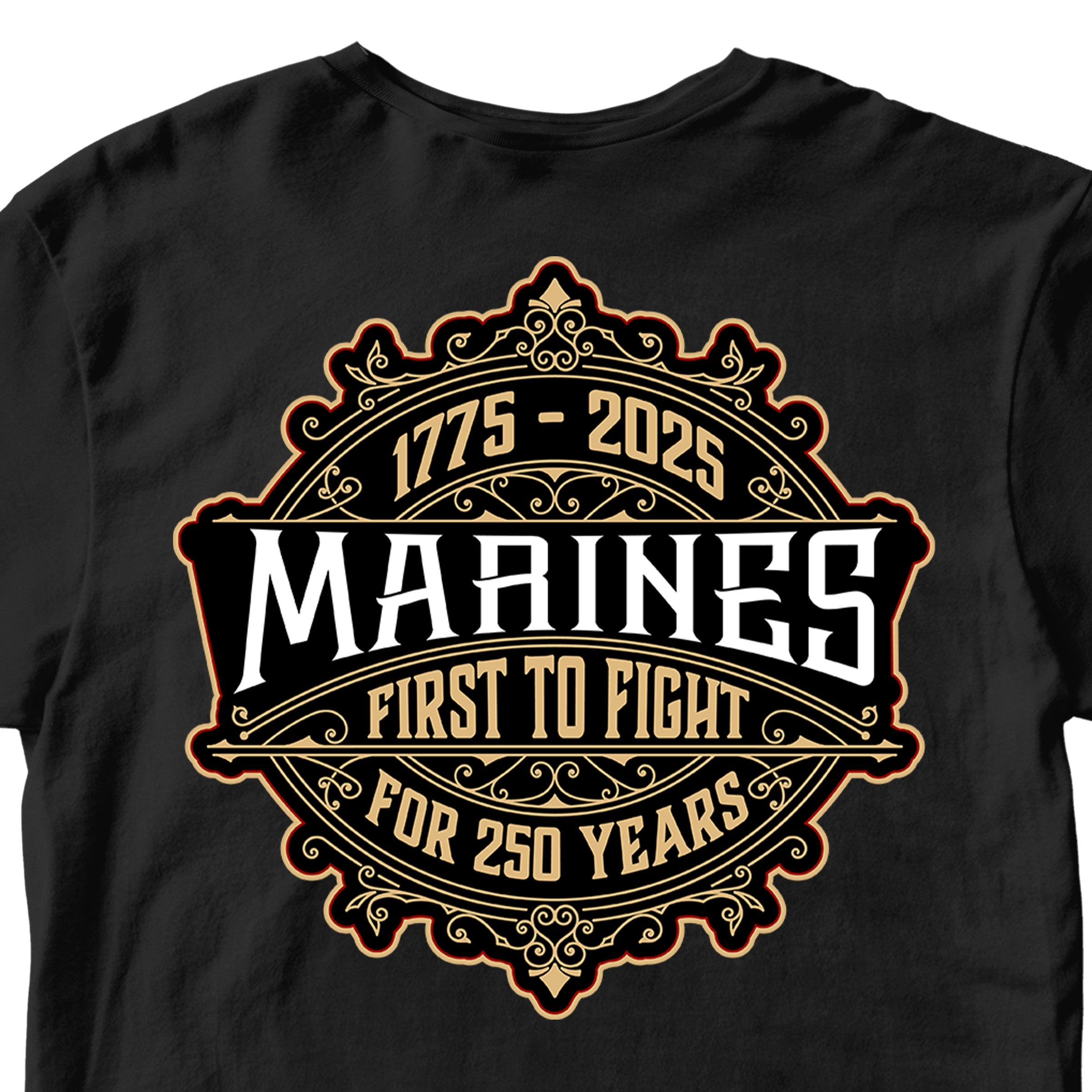 Marines 250th Birthday Whiskey Label T-shirt