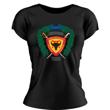 Load image into Gallery viewer, Third Battalion Fourth Marines USMC Unit ladie&#39;s T-Shirt,  3/4 USMC Unit logo, USMC gift ideas for women, Marine Corp gifts for women 3rd Battalion 4th Marines
