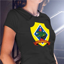 Load image into Gallery viewer, 3d Assault Amphibian Battalion Women&#39;s Unit Logo T-Shirt, 3rd AABN logo, USMC Gift ideas
