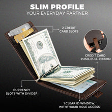 Load image into Gallery viewer, Army - Genuine Leather RFID Blocking Bi-Fold Wallet
