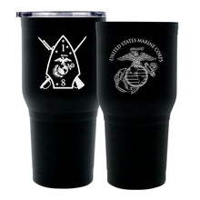 Load image into Gallery viewer, 1st Battalion 8th Marines (1/8) USMC Unit logo tumbler, First Battalion Eighth Marines coffee cup, First Battalion Eighth Marines USMC, Marine Corp gift ideas, USMC Gifts for women 30 Oz Tumbler
