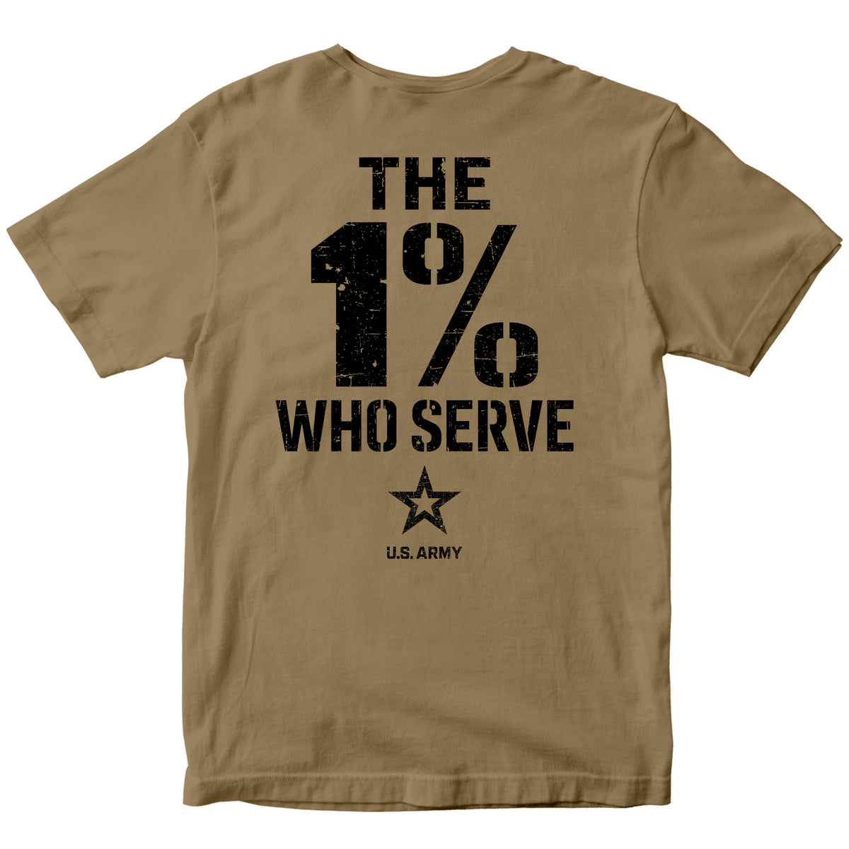 The 1% Who Serve ARMY T-shirt. U.S. Army patriotic T-shirt for Memorial Day and 4th of July.