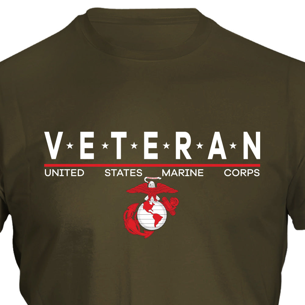 United States Marine Corps V*E*T*E*R*A*N T-Shirt-USMC Vet Shirt