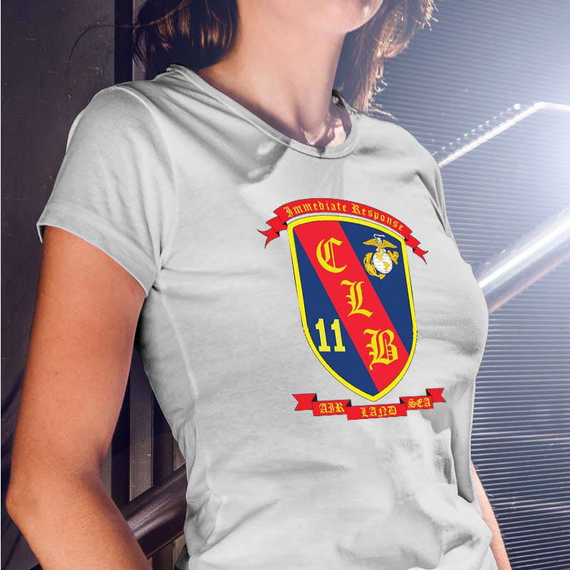 CLB-11 USMC Unit Ladie's T-Shirt, CLB-11, USMC gift ideas for women, Marine Corp gifts for women CLB-11  Women's Combat Logistics Battalion-11 Unit t-shirt-USMC Unit Shirts USMC Gifts 