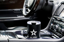 Load image into Gallery viewer, Black 20 ounce Army Tumbler Travel Mug
