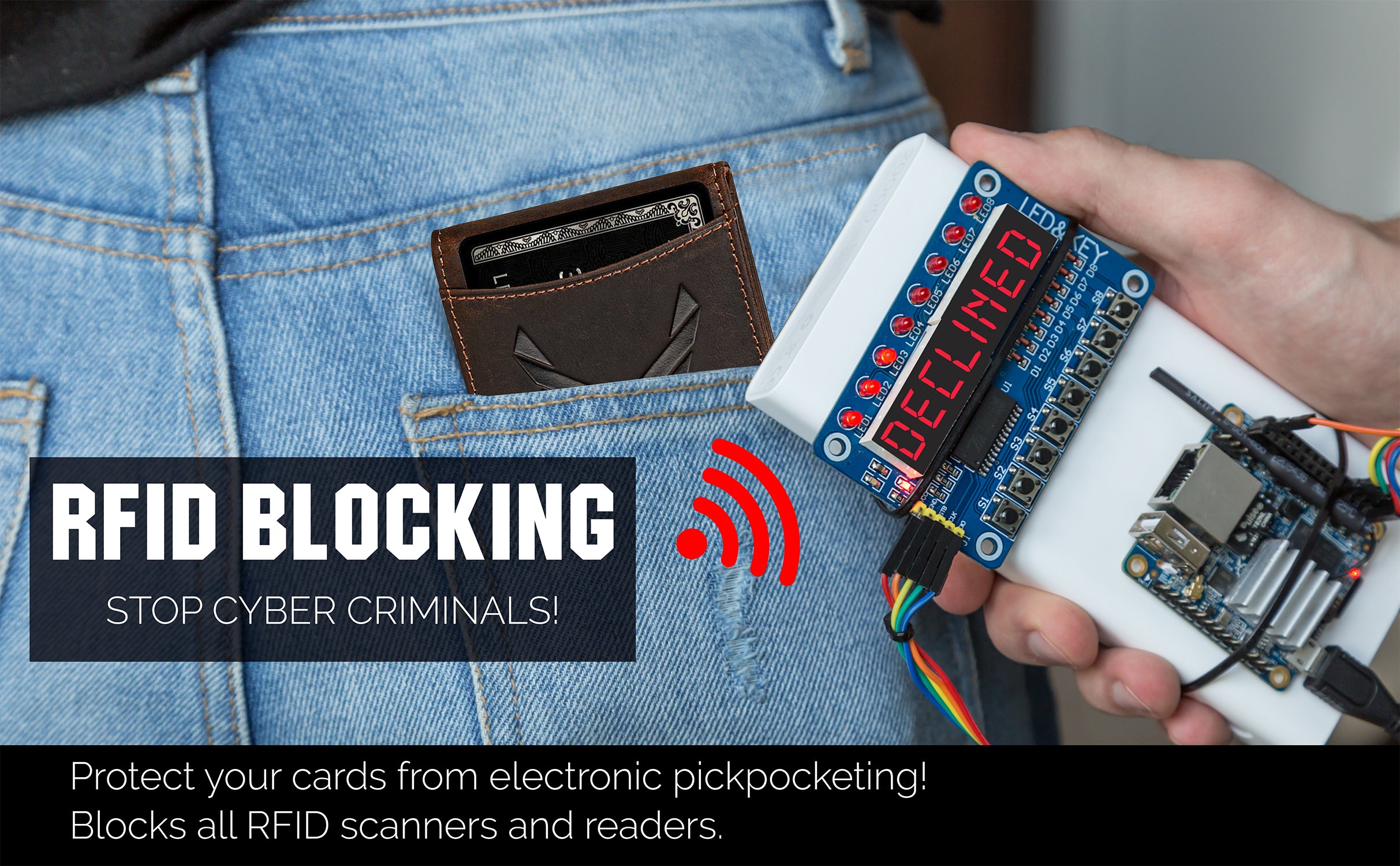 Air Force Genuine Leather RFID Blocking Bi-Fold Wallet