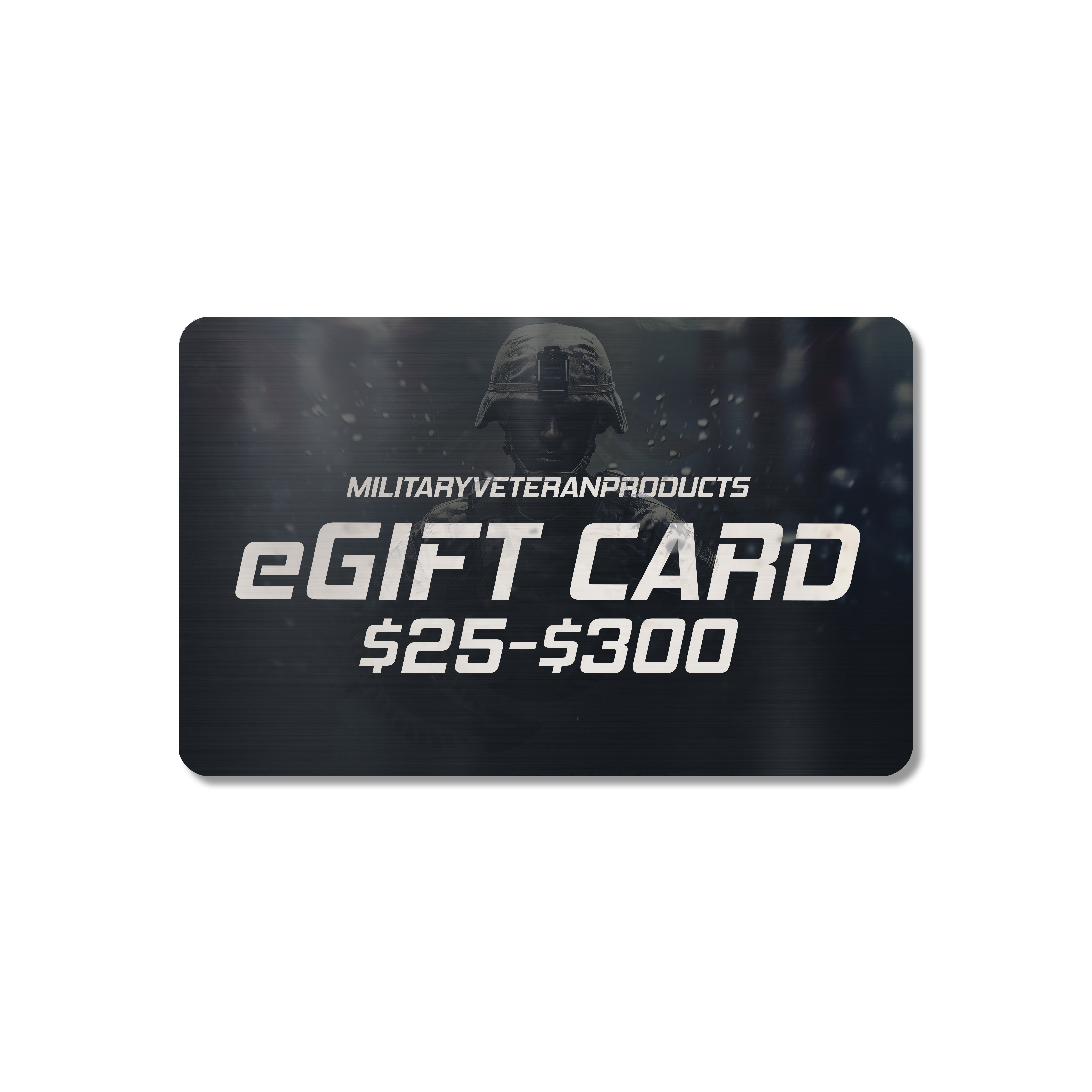 Instant-delivery digital gift card for Military Veteran Products. Online gift card for military-inspired apparel and gear.