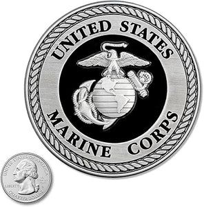 USMC - 3.5 Inch Black & Silver Medallion