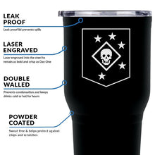 Load image into Gallery viewer, Marine Raiders 30 oz Tumbler Infographic
