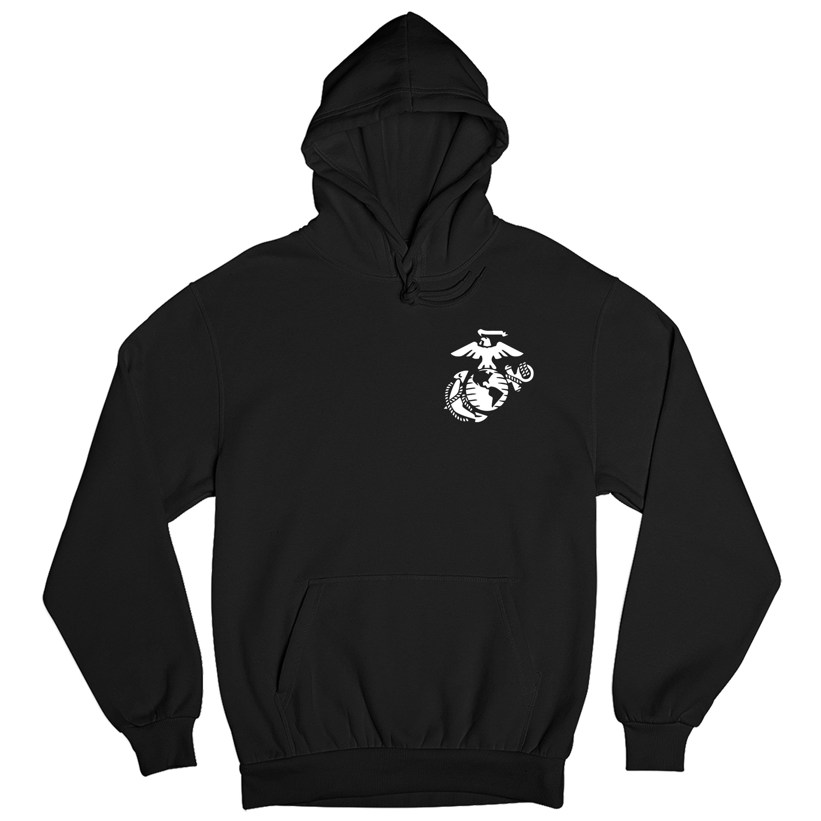 USMC 250th Birthday hoodie featuring front chest Eagle, Globe, and Anchor emblem