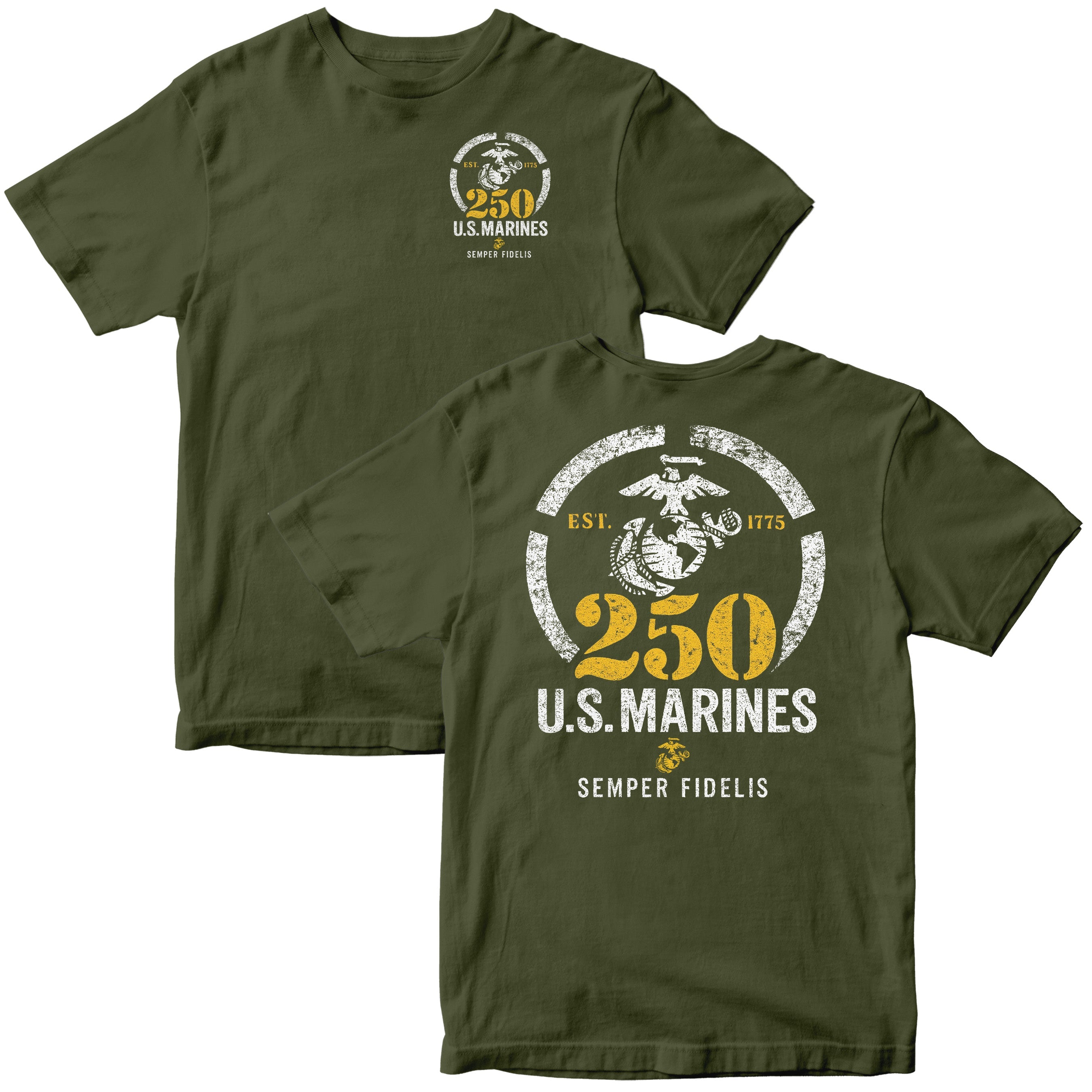 USMC TEE | Marines 250 Years T-Shirt | Military Veteran Products