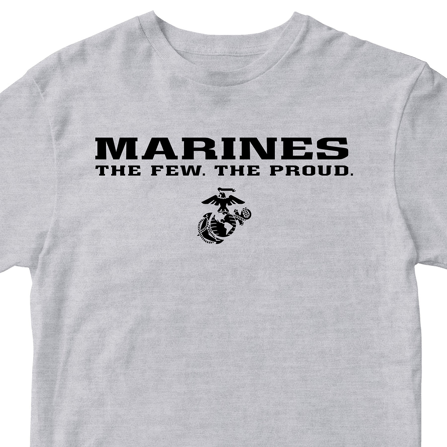 Marines The Few The Proud T-shirt with Eagle Globe and Anchor graphic gray cotton tee