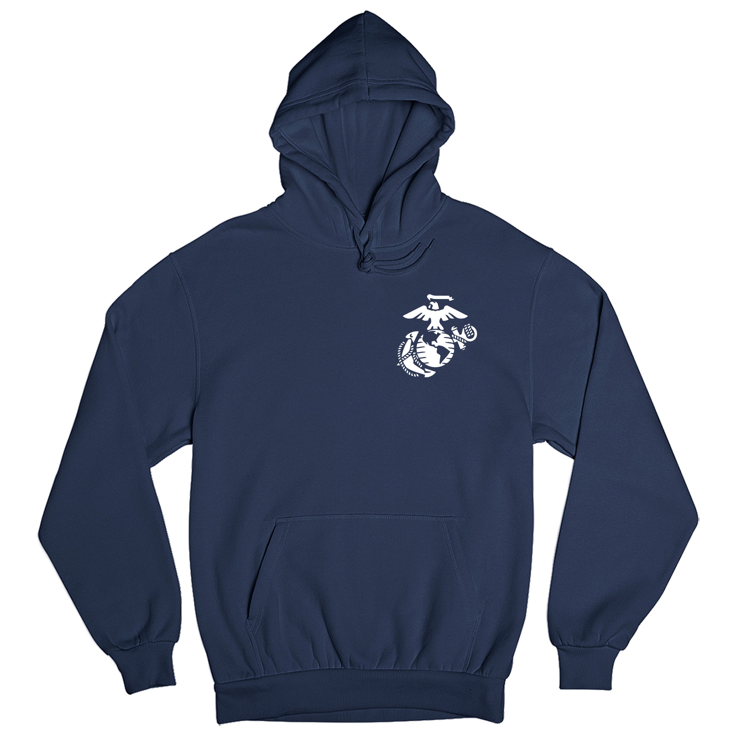 USMC 250th Birthday hoodie featuring front chest Eagle, Globe, and Anchor emblem