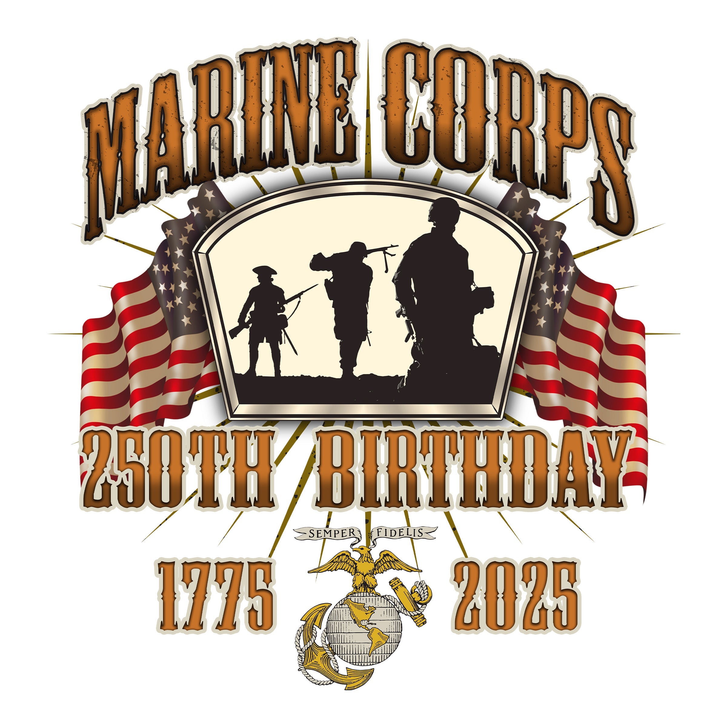 Marines 250th Birthday Flag Tank | Military Veteran Products