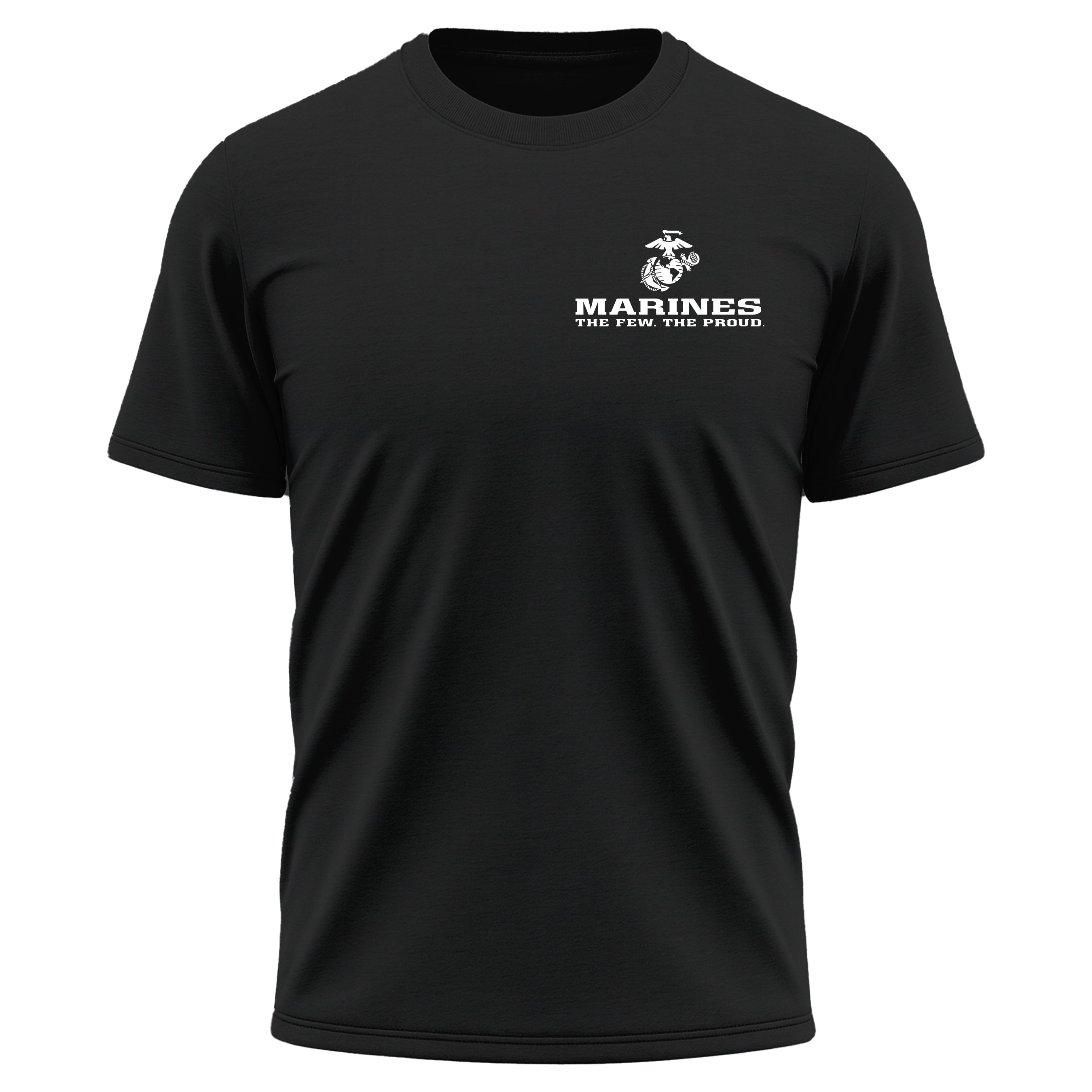 USMC The Few The Proud chest seal performance T-shirt. Marines black Performance Tee. USMC Activewear