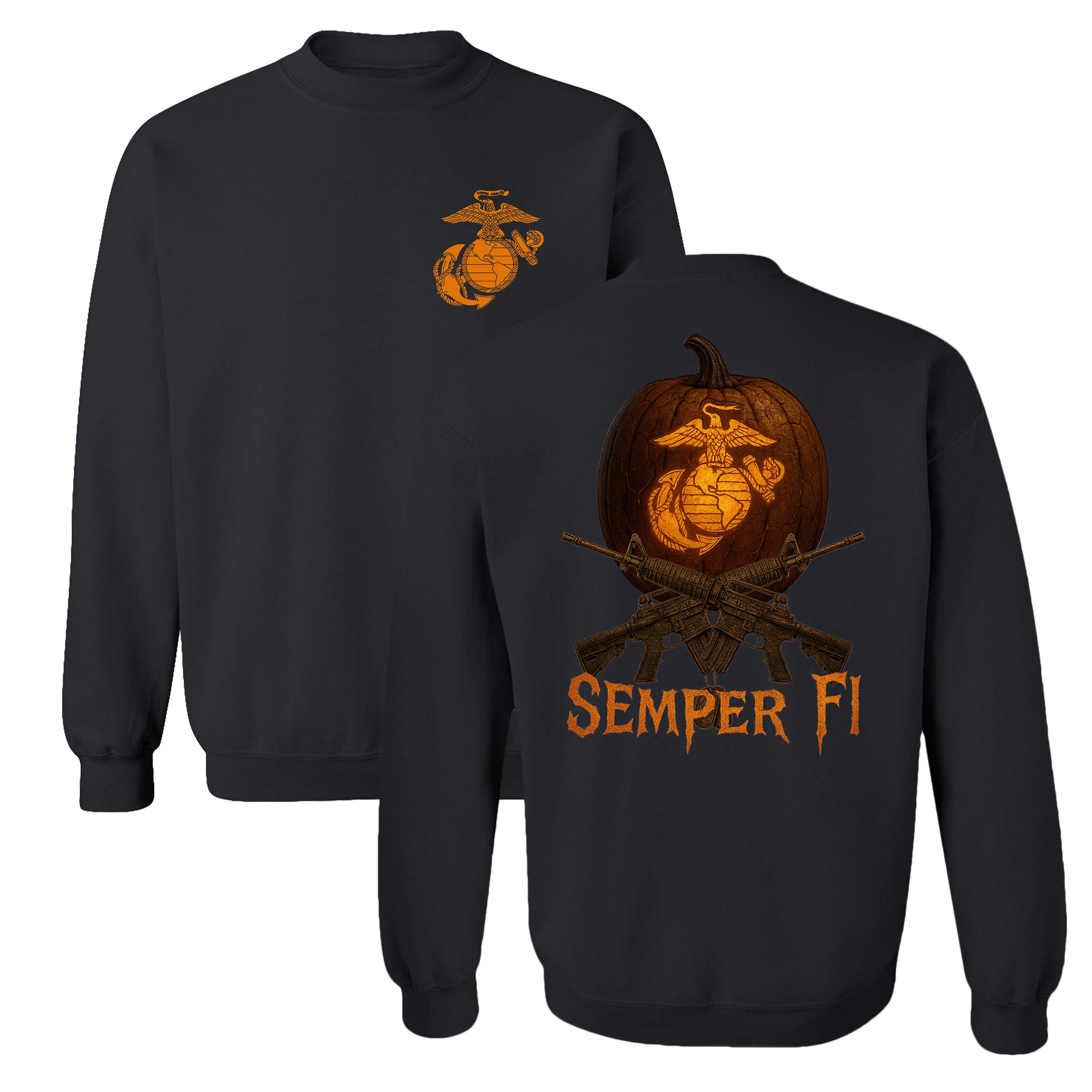 Marines Semper Fi Jack-O’-Lantern Halloween Sweatshirt