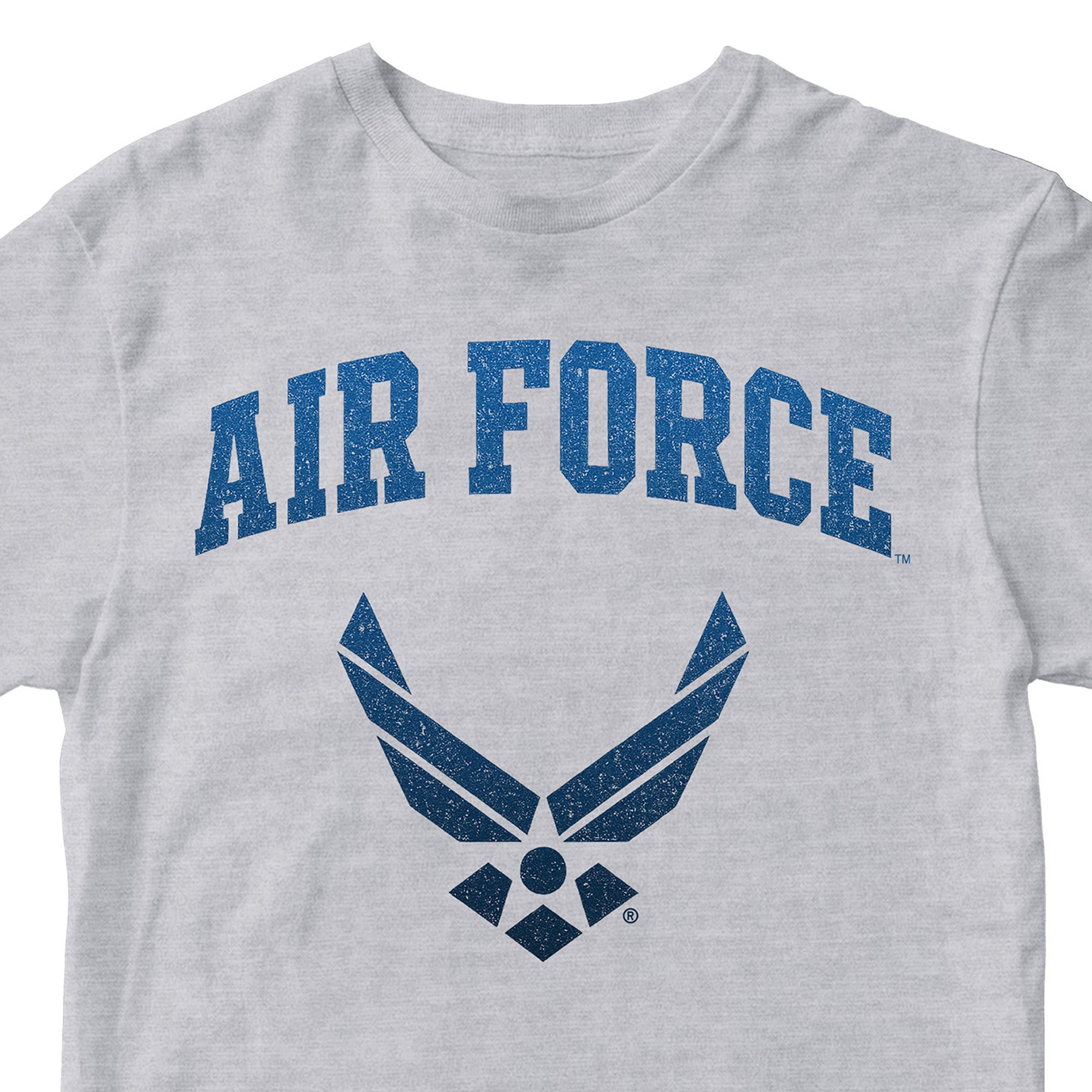 Grey Air Force tee featuring gradient Wings logo. United States Air Force T-Shirt