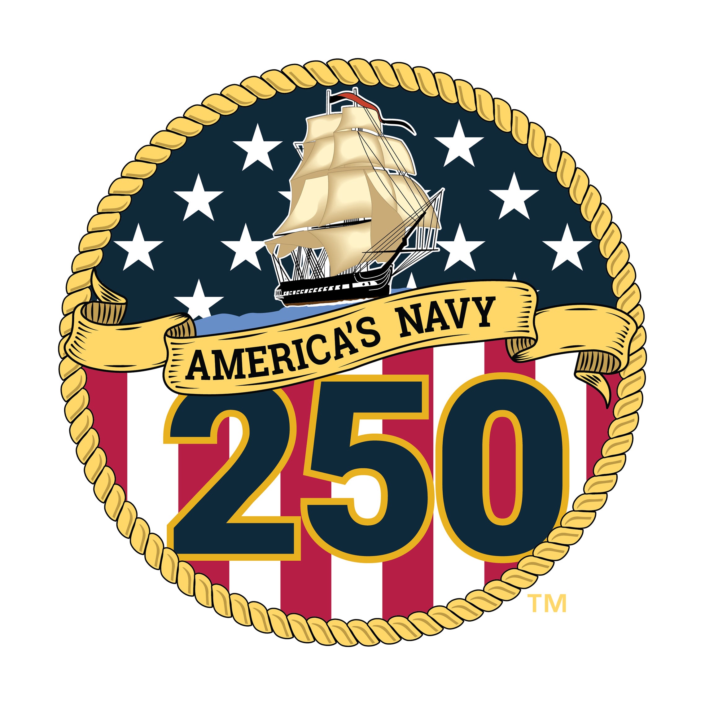 Navy 250th Birthday Flag T-Shirt Limited-Edition
