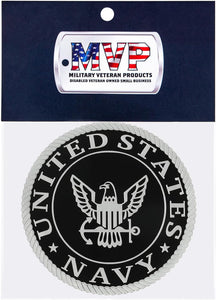 US Navy - 2.25 Inch Black & Silver Medallion