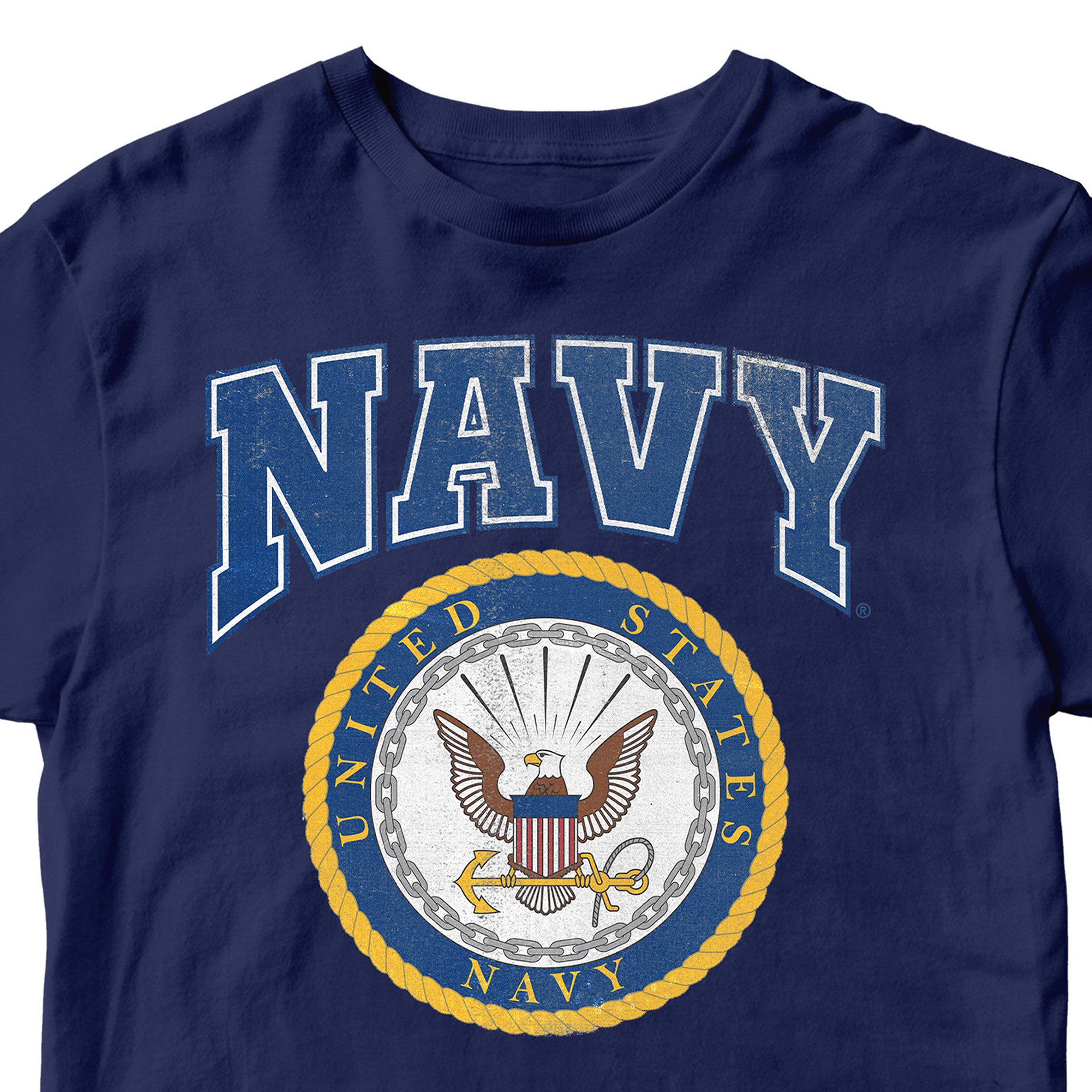 Navy U.S. Navy Seal Tee with bold blue NAVY lettering and official Navy emblem