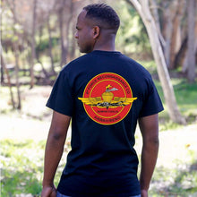 Load image into Gallery viewer, 4th Force Reconnaissance Company Unit Logo Black Short Sleeve T-Shirt

