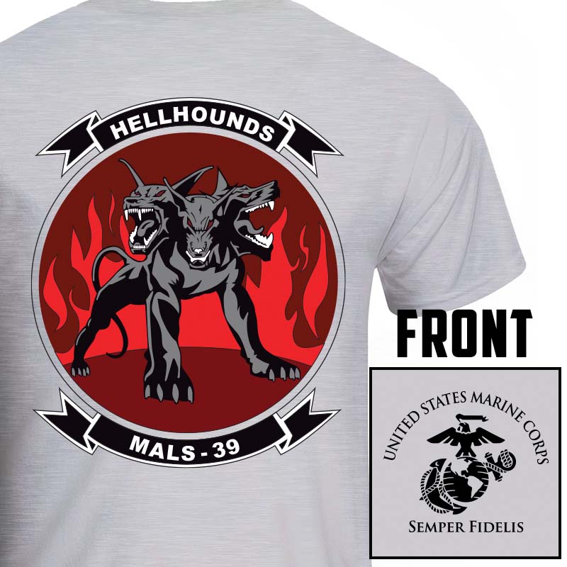 MALS-39 USMC Unit T-Shirt (Hellhounds Version)