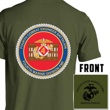 Load image into Gallery viewer, 4th CEB USMC Unit T-Shirt, 4th CEB logo, USMC gift ideas for men, Marine Corp gifts men or women
