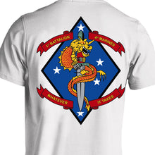 Load image into Gallery viewer, 1st Battalion 4th Marines Unit Logo White Short Sleeve T-Shirt
