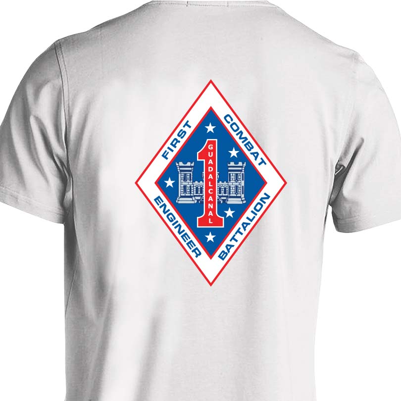 1st Combat Engineer Battalion (1st CEB) USMC Unit T-Shirt, 1st CEB USMC Unit Logo, USMC gift ideas for men, Marine Corp gifts men or women 1st CEB, 1st Combat Engineer Battalion