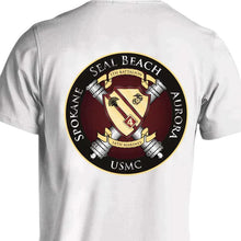 Load image into Gallery viewer, 5th Bn 14th Marines USMC Unit Long Sleeve T-Shirt, 5th Bn 14th Marines, USMC unit gear, 5th Bn 14th Marines logo, 5th Battalion 14th Marines logo, USMC gift ideas for men, Marine Corp gifts white
