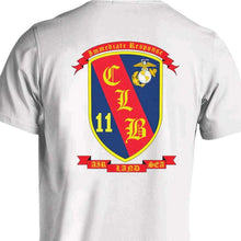 Load image into Gallery viewer, CLB-11 USMC Unit T-Shirt, CLB-11 logo, USMC gift ideas for men, Marine Corp gifts men or women CLB-11 Combat Logistics Battalion 11 
