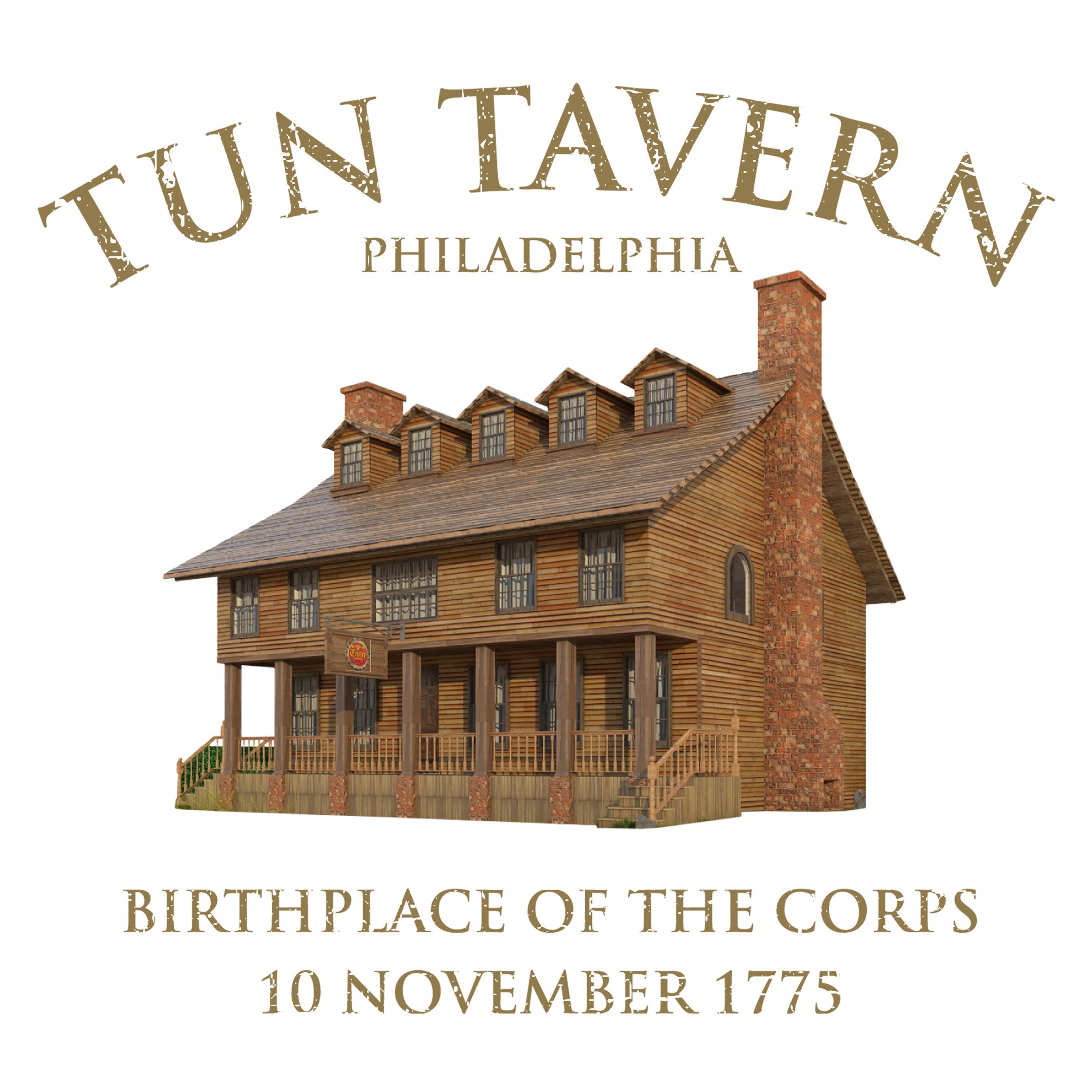 USMC Tun Tavern Born in a Bar Hoodie