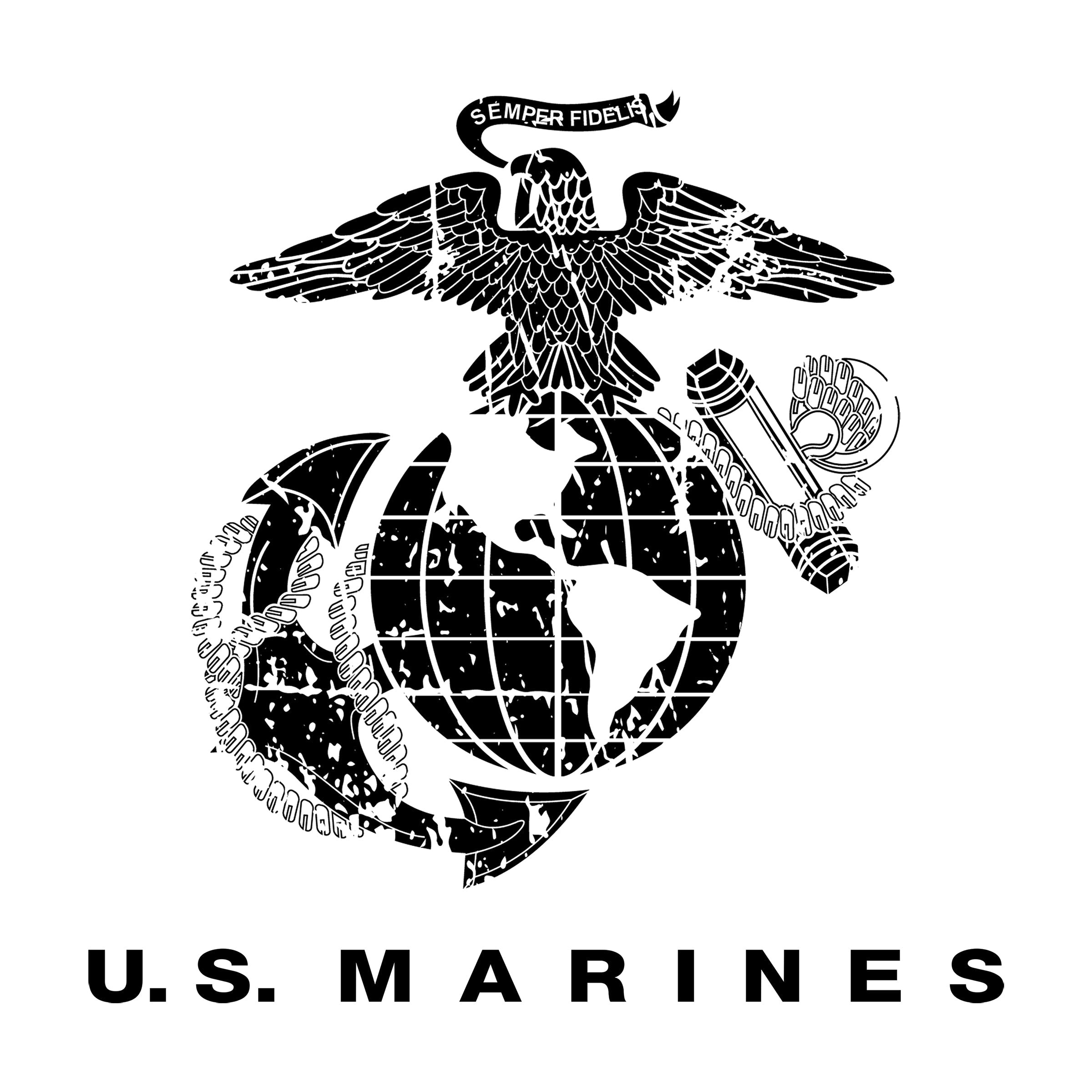 USMC t-shirt with Eagle Globe Anchor chest emblem