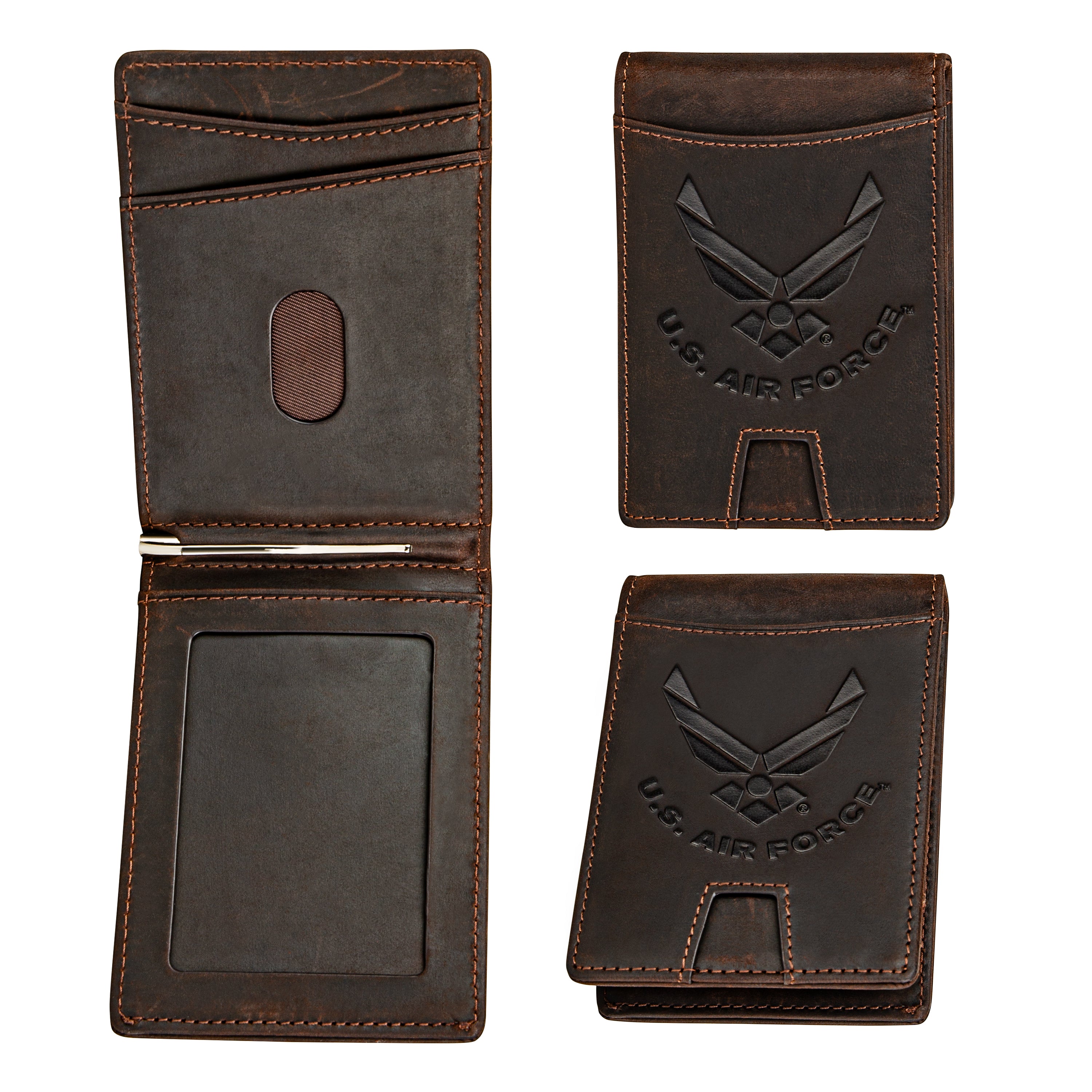 Air Force Genuine Leather RFID Blocking Bi-Fold Wallet