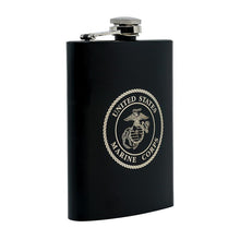 Load image into Gallery viewer, 8oz USMC Marine Corps Flask Matte Black 
