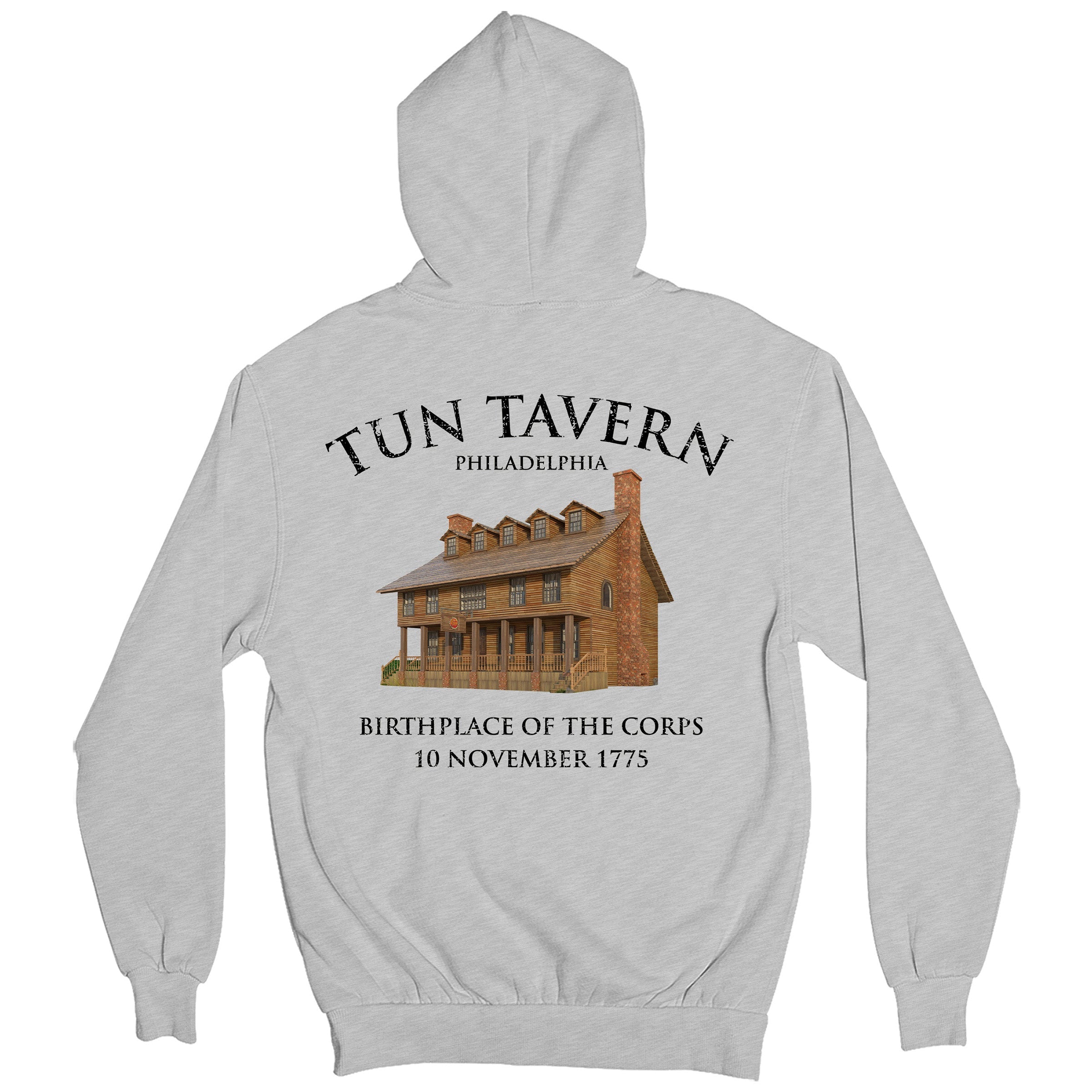 Grey Marines Tun Tavern Hoodie. 
