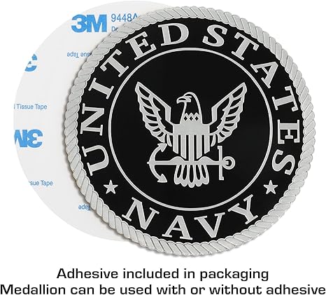 US Navy - 2.25 Inch Black & Silver Medallion