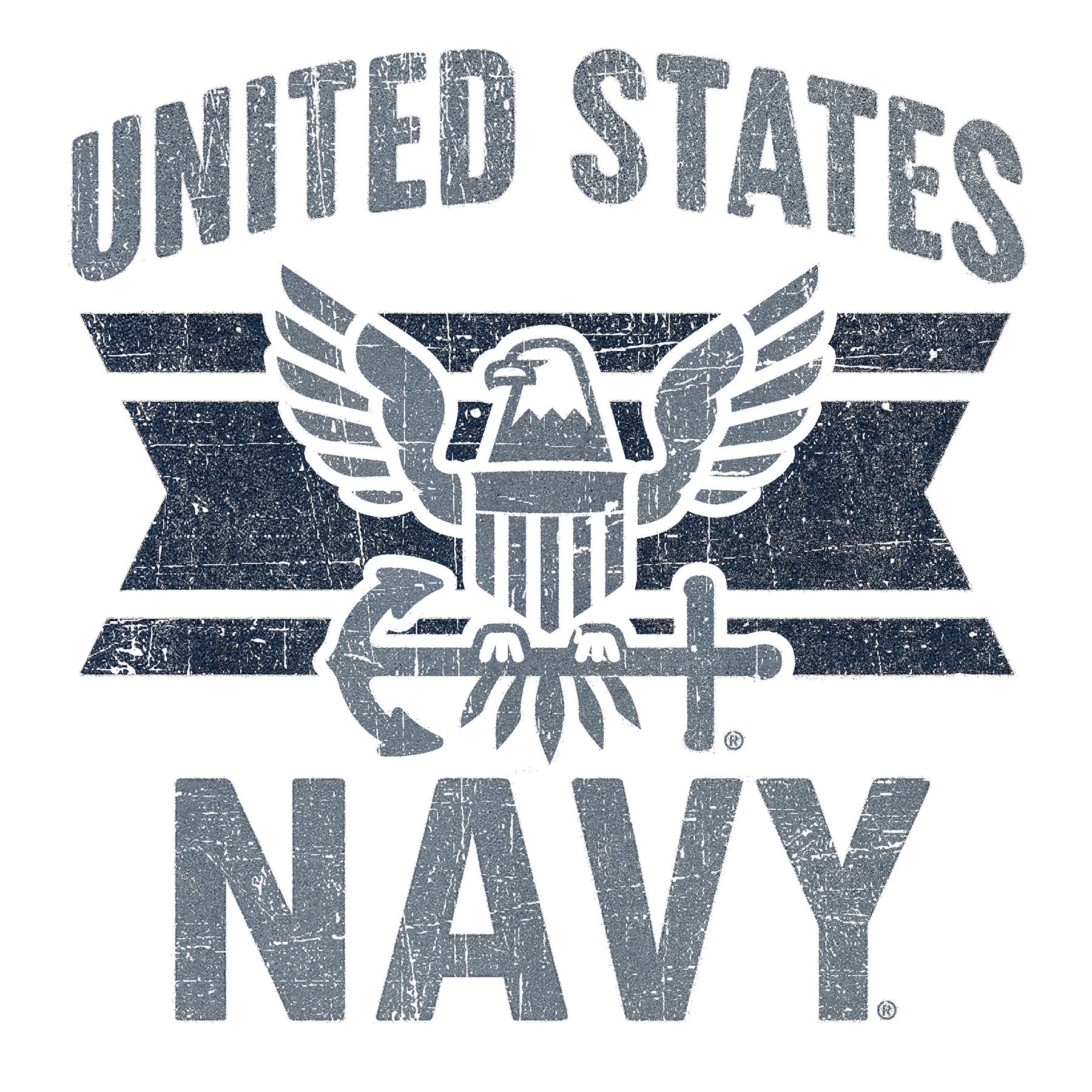 United States Navy logo with an eagle, anchor, and text on a white background