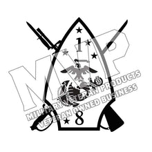 Load image into Gallery viewer, 1/8 USMC Unit Logo, 1stBn 8th Marines Unit Logo, First Battalion Eighth Marines
