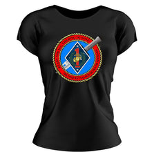 Load image into Gallery viewer, Second Battalion Seventh Marines USMC Unit ladie&#39;s T-Shirt, 2/7 USMC Unit logo, USMC gift ideas for women, Marine Corp gifts for women 2nd Battalion 7th Marines
