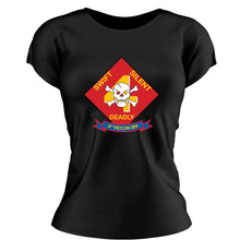 Load image into Gallery viewer, 4th Reconnaissance Battalion Black Women&#39;s Unit Logo T-Shirt
