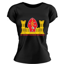 Load image into Gallery viewer, 2nd Combat Engineer Battalion (2d CEB) USMC Unit ladie&#39;s T-Shirt, 2D CEB USMC Unit logo, USMC gift ideas for women, Marine Corp gifts for women 2nd Combat Engineer Battalion
