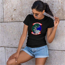 Load image into Gallery viewer, VMM-166 USMC Unit ladie&#39;s T-Shirt, VMM-166 logo, USMC gift ideas for women, Marine Corp gifts for women
