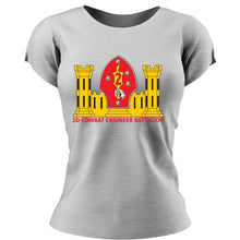 Load image into Gallery viewer, 2nd Combat Engineer Battalion (2d CEB) USMC Unit ladie&#39;s T-Shirt, 2D CEB USMC Unit logo, USMC gift ideas for women, Marine Corp gifts for women 2nd Combat Engineer Battalion
