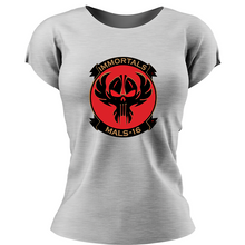 Load image into Gallery viewer, Marine Aviation Logistics Squadron 16 (MALS-16) Marines USMC Unit ladie&#39;s T-Shirt, MALS-16 USMC Unit logo, USMC gift ideas for women, Marine Corp gifts for women MALS-16

