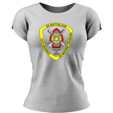 Load image into Gallery viewer, Second Battalion Tenth Marines USMC Unit ladie&#39;s T-Shirt, 2/10 USMC Unit logo, USMC gift ideas for women, Marine Corp gifts for women 2nd Battalion 10th Marines
