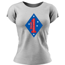 Load image into Gallery viewer, 1st Marine Regiment , 1st Marine Regiment Marines USMC Unit ladie&#39;s T-Shirt, 1st Marine Regiment USMC Unit logo, USMC gift ideas for women, Marine Corp gifts for women 1st Marine Regiment
